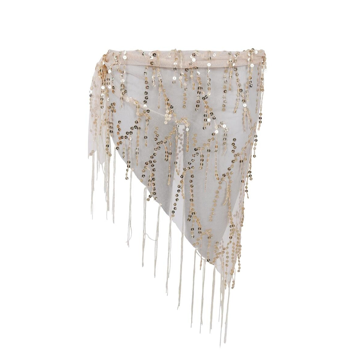 Nita Triangle Sequin tørklæde - Champagne